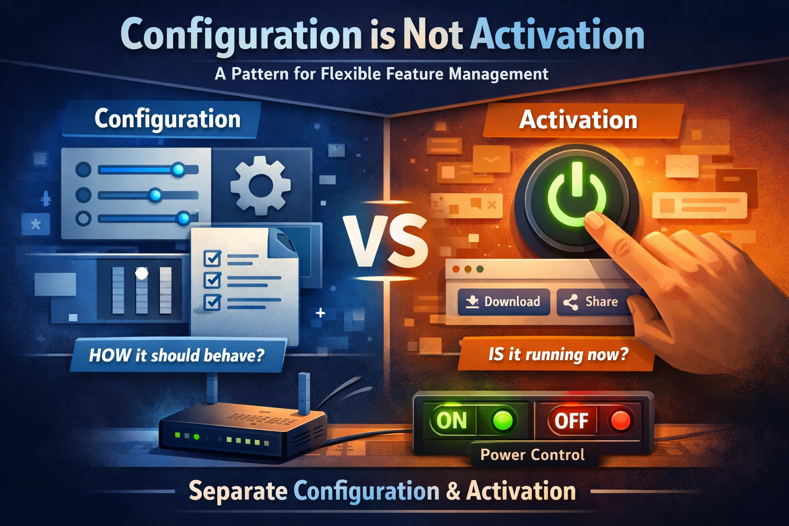 Configuration is Not Activation: A Pattern for Flexible Feature Management